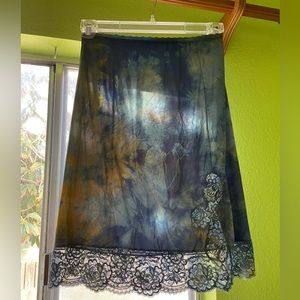 Custom made hand tie-dyed vintage slip.